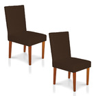 Kit 2 Cadeiras De Jantar Cannes Suede Pés Castanho - Pallazio