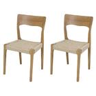 Kit 2 Cadeiras De Jantar Caravela Com Base Em Madeira Assento