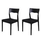 Kit 2 Cadeiras De Jantar Caravela Preta Com Assento Em Corda