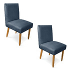 Kit 2 Cadeiras De Jantar Carol Suede Pés Palito Castanho - D'