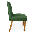 Kit 2 Cadeiras De Jantar Carol Suede Verde Pés Palito Castanh