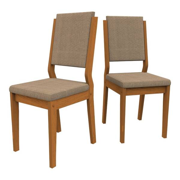 Kit 2 Cadeiras De Jantar Carol Suede Ypê Cappuccino Tana Decor