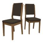 Kit 2 Cadeiras De Jantar Carol Veludo Imbuia Marrom Bnn Decor