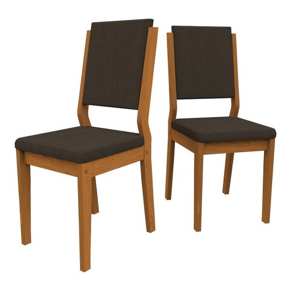 Kit 2 Cadeiras De Jantar Carol Veludo Ypê Marrom Tana Decor