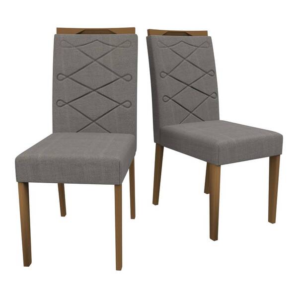 Kit 2 Cadeiras De Jantar Caroline Veludo Imbuia Grafite Bnn D