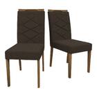 Kit 2 Cadeiras De Jantar Caroline Veludo Imbuia Marrom Tana D