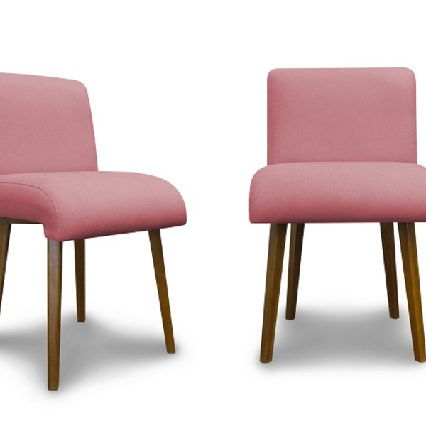 Kit 2 Cadeiras De Jantar Century Suede Rosa - Meu Lar Decoraç