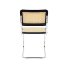 Kit 2 Cadeiras De Jantar Cesca Cor Preta Madeira Base Cromada