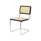 Kit 2 Cadeiras De Jantar Cesca Cor Preta Madeira Base Cromada