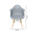 Kit 2 Cadeiras De Jantar Charles Eames Wood Daw Braço Cinza