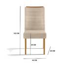 Kit 2 Cadeiras De Jantar Curvata Linho Carvalho Europeu Árido