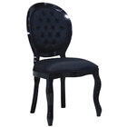 Kit 2 Cadeiras De Jantar De Luxo Medalhão Capitonê Preto