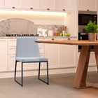 Kit 2 Cadeiras De Jantar Decorativa Base Aço Preto Javé Linho