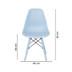 Kit 2 Cadeiras De Jantar Eames Eiffel Azul Claro Color