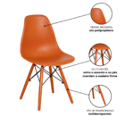 Kit 2 Cadeiras De Jantar Eames Eiffel Terracota Color