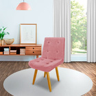 Kit 2 Cadeiras De Jantar Eames Estofada Suede Rosa - Montanar