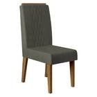 Kit 2 Cadeiras De Jantar Elen Suede Carvalho Europeu Cinza Ta