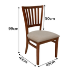 Kit 2 Cadeiras De Jantar Em Madeira Maciça Estofada Bege