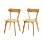 Kit 2 Cadeiras De Jantar Em Madeira Maciça Resistente Natural