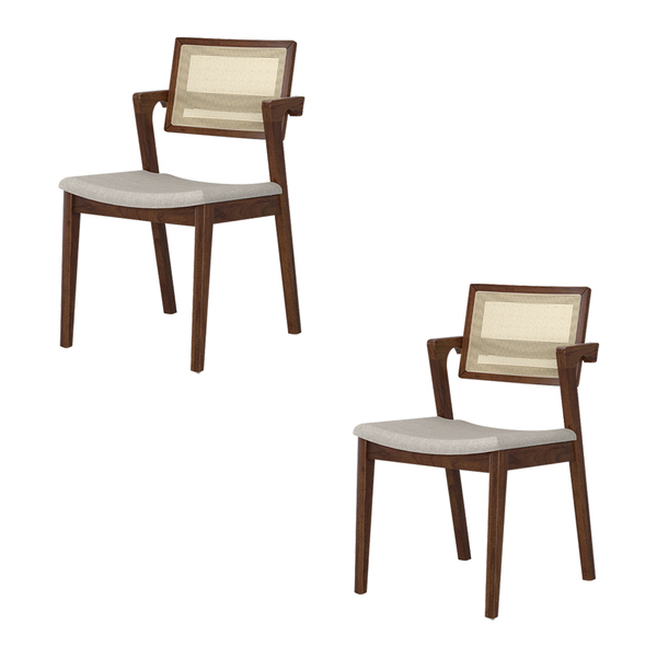 Kit 2 Cadeiras De Jantar Encosto De Tela Demetra Poliéster Of