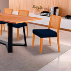 Kit 2 Cadeiras De Jantar Estofada Azul Em Veludo Ekran