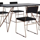 Kit 2 Cadeiras de Jantar Estofada Base Cobre Veludo Preto