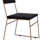Kit 2 Cadeiras de Jantar Estofada Base Cobre Veludo Preto