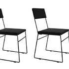 Kit 2 Cadeiras de Jantar Estofada Base Preto Veludo Preto