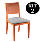 Kit 2 Cadeiras De Jantar Estofada Cinza Em Veludo Arsa