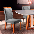 Kit 2 Cadeiras De Jantar Estofada Cinza Em Veludo Kare