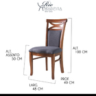 Kit 2 Cadeiras De Jantar Estofada Copacabana 48x100 Cm Madeir