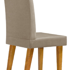 Kit 2 Cadeiras De Jantar Estofada Diana Pés Em Madeira - Bege