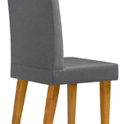 Kit 2 Cadeiras De Jantar Estofada Diana Pés Em Madeira - Cinza