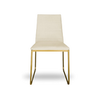 Kit 2 Cadeiras De Jantar Estofada Lille Base Gold Veludo Bege