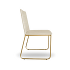 Kit 2 Cadeiras De Jantar Estofada Lille Base Gold Veludo Bege