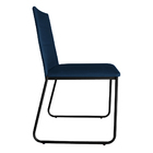 Kit 2 Cadeiras De Jantar Estofada Lille Base Preta Veludo Azu