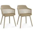 Kit 2 Cadeiras De Jantar Estofada Marcela - Nude Escuro