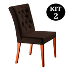 Kit 2 Cadeiras De Jantar Estofada Marrom Em Veludo Sedye
