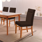 Kit 2 Cadeiras De Jantar Estofada Marrom Em Veludo Yastik