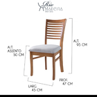 Kit 2 Cadeiras De Jantar Estofada Milão 45 X 95 Cm Madeira Ma