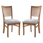 Kit 2 Cadeiras De Jantar Estofada Milão 45 X 95 Cm Madeira Ma