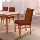 Kit 2 Cadeiras De Jantar Estofada Ocre Em Veludo Yastik