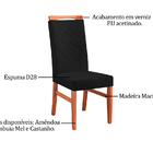 Kit 2 Cadeiras De Jantar Estofada Preto Em Veludo Almere