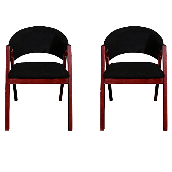 Kit 2 Cadeiras De Jantar Estofada Tecido Facto Madeira Maciça