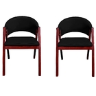 Kit 2 Cadeiras De Jantar Estofada Veludo Preto Madeira Maciça