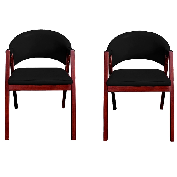 Kit 2 Cadeiras De Jantar Estofada Veludo Preto Madeira Maciça