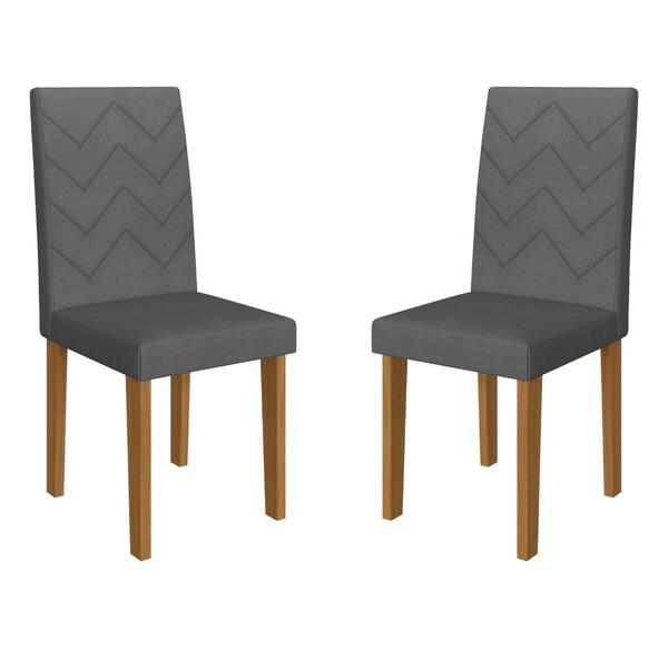 Kit 2 Cadeiras De Jantar Estofadas 43,5cm Multimóveis Cr50215