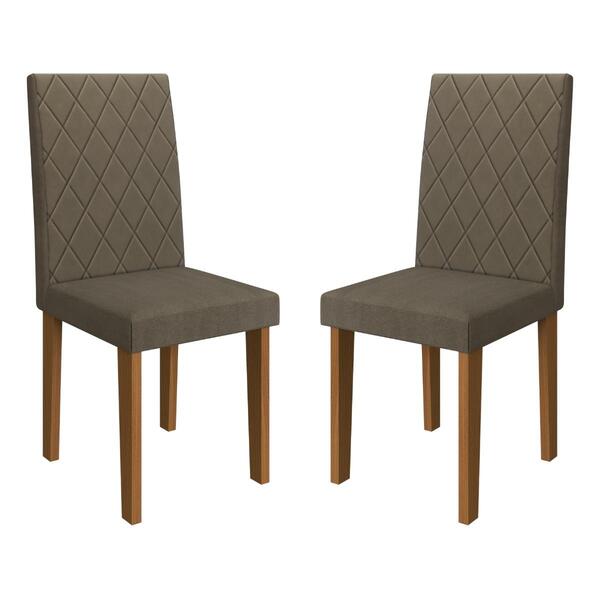 Kit 2 Cadeiras De Jantar Estofadas 43,5cm Multimóveis Cr50216