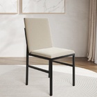 Kit 2 Cadeiras De Jantar Estofadas Preto Veludo Bege Ng1g