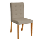 Kit 2 Cadeiras De Jantar Estofadas Veludo Bege Paula Base Mad